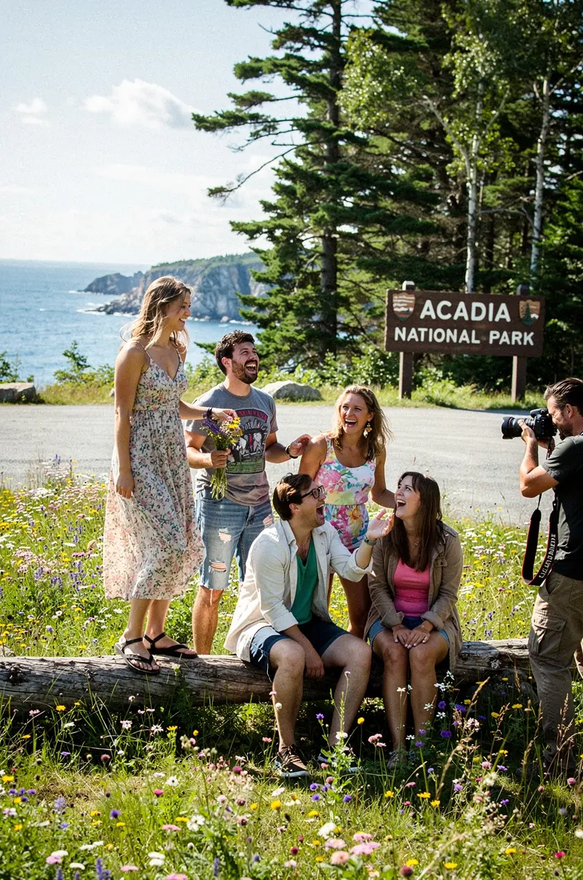 Family hiking on a well-marked trail surrounded by diverse flora and fauna, representing educational nature experiences.